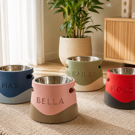 Personalised Raised Dog Bowl Stand
