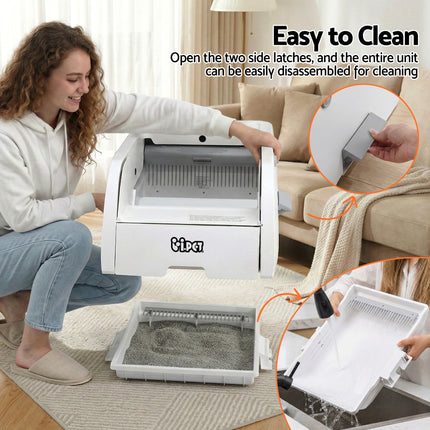 i.pet Automatic Cat Litter Box Self Cleaning Smart Pet Toilet App Control 5L White