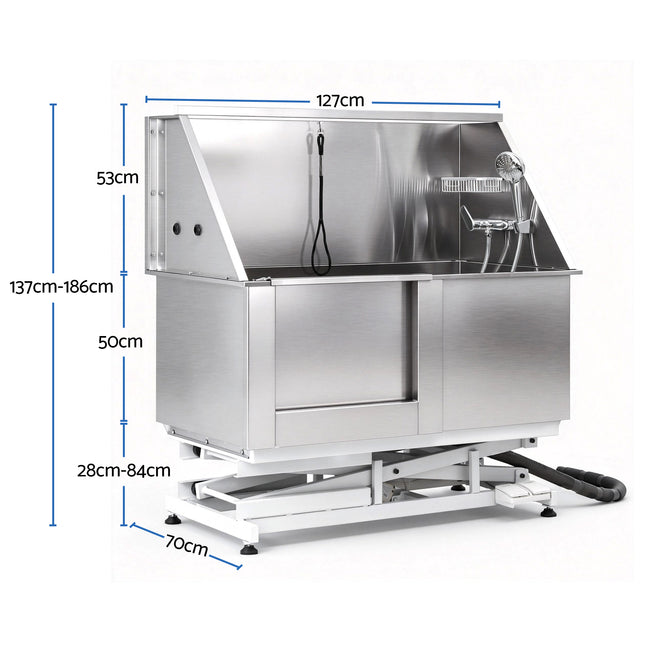 i.Pet Electric Pet Bath Tub Dog Grooming Stainless Steel Wash Station 127cm