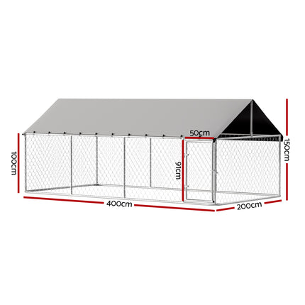 i.Pet Dog Kennel Large House XL Pet Run Cage Puppy Outdoor Enclosure 2Mx4M
