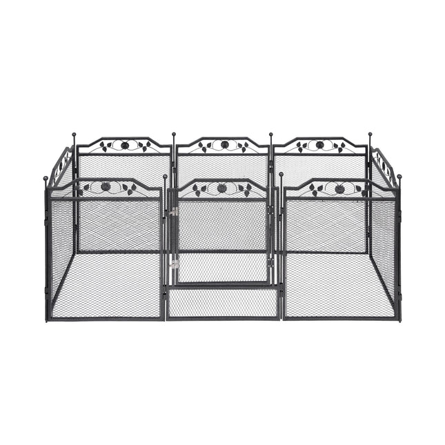 i.Pet Pet Dog Playpen Heavy-Duty Enclosure Multi-Configuration Indoor Outdoor Black