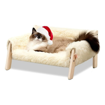 Checkered Faux-Fur Cat Sofa Bed