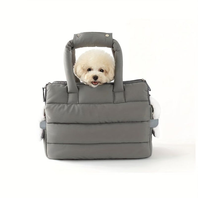 Gray Purple grey pet carrier bag, cat carrier, dog carrier, small pet travel bag, pet transportation, durable pet bag, comfortable pet carrier, airline approved pet carrier, Australian pet carrier