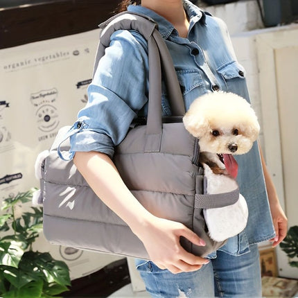 Gray Purple grey pet carrier bag, cat carrier, dog carrier, small pet travel bag, pet transportation, durable pet bag, comfortable pet carrier, airline approved pet carrier, Australian pet carrier