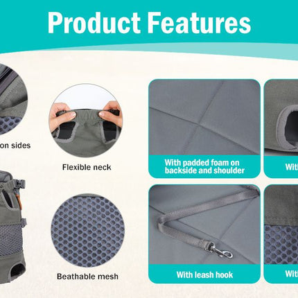 Gray Black outdoor pet backpack, dog backpack, pet carrier, outdoor dog gear, pet travel, dog transportation, Australia pet carrier, small dog backpack, medium dog carrier, breathable pet backpack