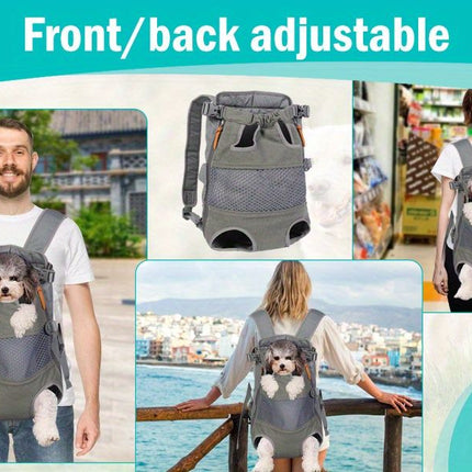 Gray Black outdoor pet backpack, dog backpack, pet carrier, outdoor dog gear, pet travel, dog transportation, Australia pet carrier, small dog backpack, medium dog carrier, breathable pet backpack