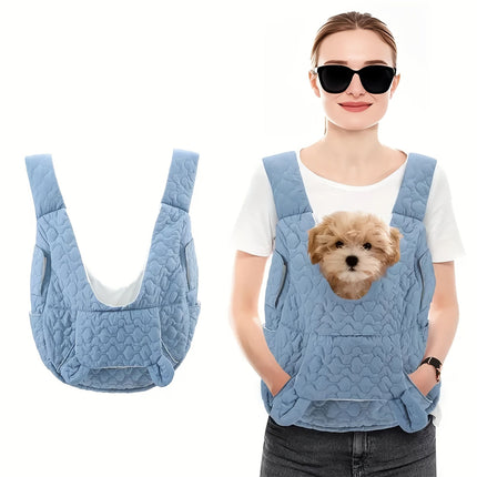 dog carrier vest, hands-free pet carrier, small dog carrier, dog hiking gear, pet travel accessories, Australian pet supplies, dog walking accessories, pet carrier vest -Blue