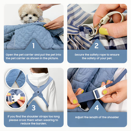 dog carrier vest, hands-free pet carrier, small dog carrier, dog hiking gear, pet travel accessories, Australian pet supplies, dog walking accessories, pet carrier vest -Blue