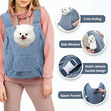 dog carrier vest, hands-free pet carrier, small dog carrier, dog hiking gear, pet travel accessories, Australian pet supplies, dog walking accessories, pet carrier vest -Blue
