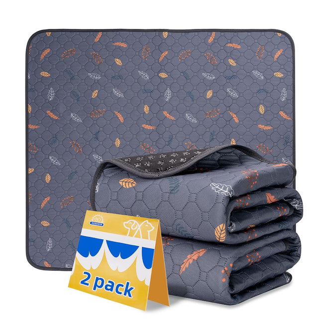 Reusable Dog Pee Pads – 2-Pack Washable Training Pads (Dark Gray)