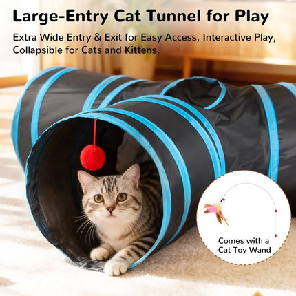 Cat Toy Interactive Cat Toy Cat Tunnel Feather Teaser Wand Indoor Cat Toy Cat