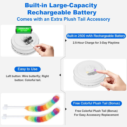 Cat Toy Interactive Cat Toy Moving Butterfly Toy Feather Cat Toy Cat Enrichment