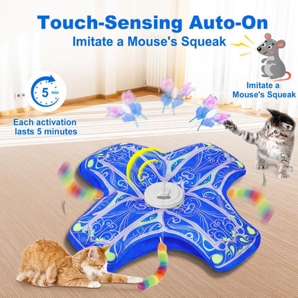 Cat Toy Interactive Cat Toy Moving Butterfly Toy Feather Cat Toy Cat Enrichment
