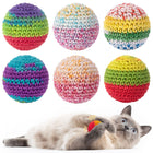 Cat Toys Hand-Crocheted Cat Balls Cat Balls With Bells Indoor Cat Toys Cat Play，Pack of 6，Random color