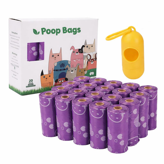 Dog Poop Bags with Dispenser – Strawberry Scented Biodegradable