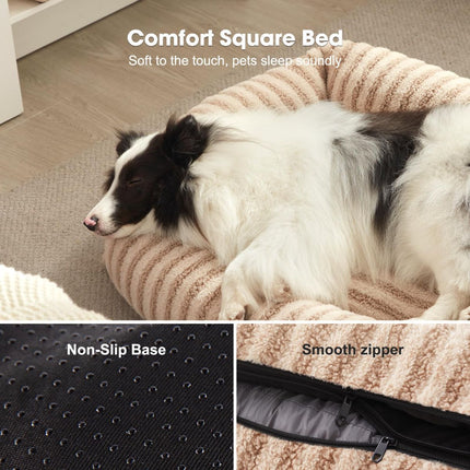 Soft Rabbit Velvet Dog Bed — Striped