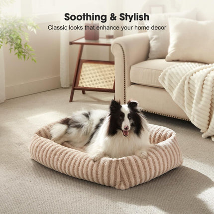 Soft Rabbit Velvet Dog Bed — Striped
