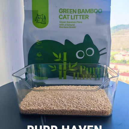 Purr Haven Green Bamboo Cat Litter | 1 Carton | 6 Packs Per Carton | 2.5kg Per Pack