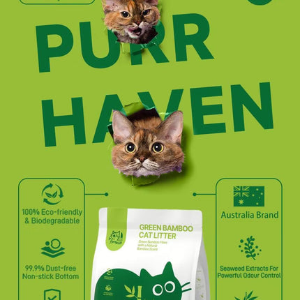 Purr Haven Green Bamboo Cat Litter | 3 Packs | 2.5 kg Per Pack