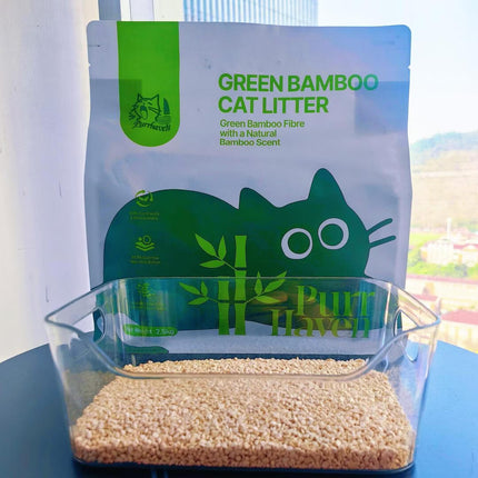 Purr Haven Green Bamboo Cat Litter | 3 Packs | 2.5 kg Per Pack