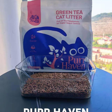 Purr Haven Green Tea Cat Litter | 1 Carton | 6 Packs Per Carton | 2.5kg Per Pack