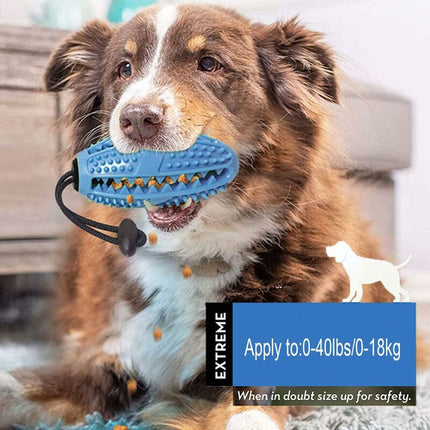 Dog Chew Toy, Educational Dog Toy, Heavy Duty Rubber, Blue - Biting, Chasing And Fetching Toy - For Medium Dogs And
