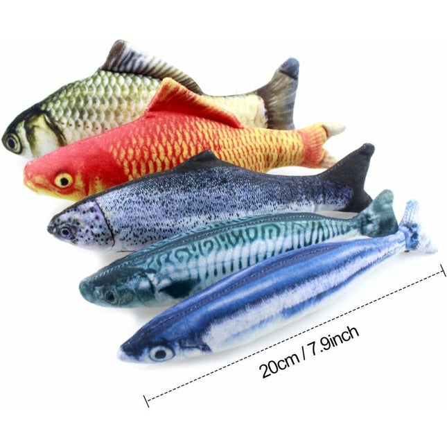 5 pcs Catnip Toys Fish, 20Cm Catnip Cat Toys, Catnip Fish, Simulation Plush Fish, Plush Fish, Interactive Cat Pillow,