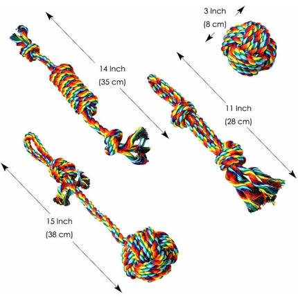 Dog Toys, ROpe Dog Toys, Chew Toys, Interactive Dog Toys, For Small/Medium Dogs (4 Pieces)