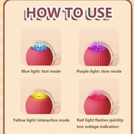 Interactive Cat Toy Ball Electronic Automatic with 3 Modes, Compatible with Cats, Green