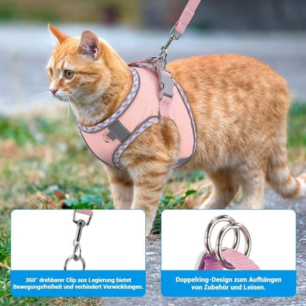 Reflective Dog & Cat Harness with Leash