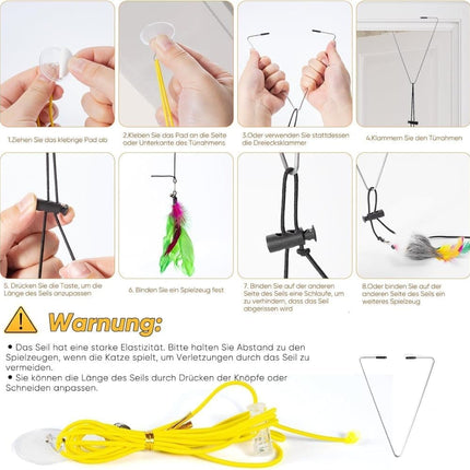 17 Pieces Cat Toy, Interactive Self-Feeding Fishing Toy with Suction Cup