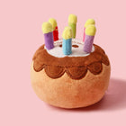 Dog Birthday Cake Plush Fetch Toy, Brown