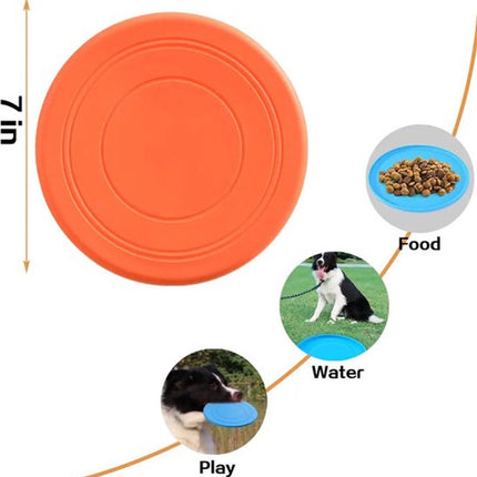 Frisbee - 7 Pieces - Dog Frisbee - Rubber Frisbee Dog - Dog Toys - Beach Toys - Disc - Soft Silicone - Dog Intelligence Toys - For All Dogs - 17.8 Cm