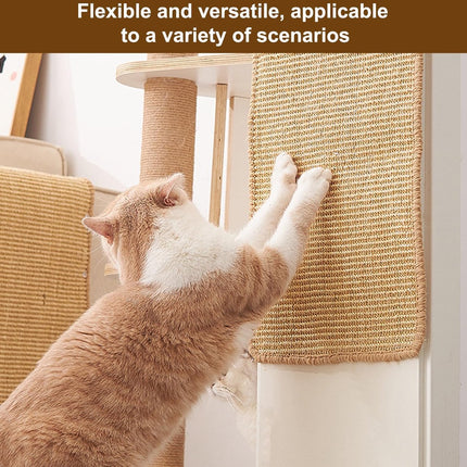 Sisal Cat Scratching Mat - Furniture Protection Against Scratching - Scratch Protection For Tables And Chairs - Easy To Apply - For Protecting Sofas, Carpets, Walls - For Sofa, Furniture And Door - 50x25 Cm - 1 Piece