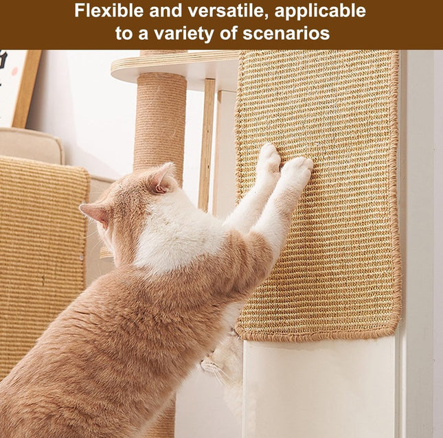 Sisal Cat Scratching Mat - Furniture Protection Against Scratching - Scratch Protection For Tables And Chairs - Easy To Apply - For Protecting Sofas, Carpets, Walls - For Sofa, Furniture And Door - 50x25 Cm - 1 Piece