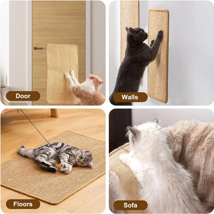Sisal Cat Scratching Mat - Furniture Protection Against Scratching - Scratch Protection For Tables And Chairs - Easy To Apply - For Protecting Sofas, Carpets, Walls - For Sofa, Furniture And Door - 50x25 Cm - 1 Piece