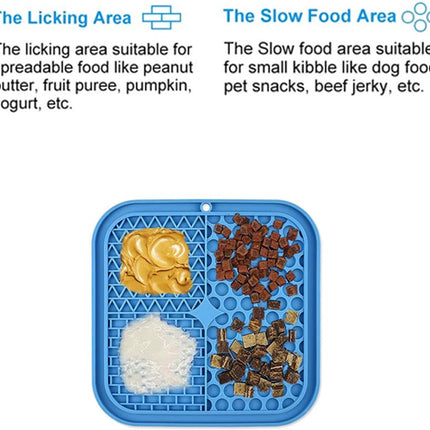 Dog Lick Mat - 2 Pieces - Dog Lick Mat with Suction Cup - Dog Toys - Dog Feeding Mat - Dog Slow Feeder - Cat Lick Mat - Dog Lick Pad - Anti-Gulp Food Bowl - BPA-Free - Dishwasher Safe - Blue and Green with Silicone Spatulas