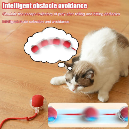 Electric Cat Ball Toy - Cat Toys - Electric Toy Ball - Pet Toys - Smart Toy Ball - Automatic Rolling Cat Ball - Interactive Cat Toy - Rechargeable - Cat Ball for Play and Interaction - Red