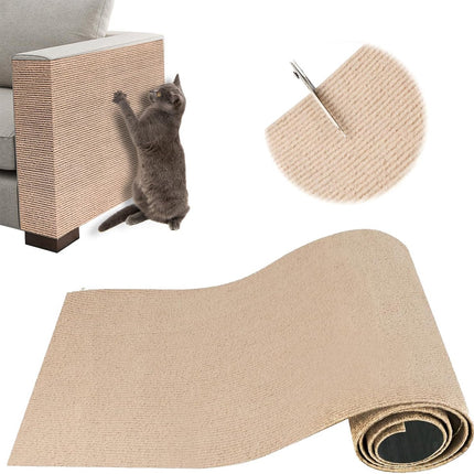 Scratching Post - 30 x 100 Cm - Scratching Mat for Cats - Kitten Toy - Anti-scratch cat sofa protection scratching post - Climbing Wall - Cat Climbing Wall - for furniture, walls, sofas and carpet - Scratching Mat for Sofa - Easy to cut - Self-adhesive -