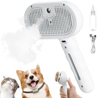 Cat Steam Brush - Dog Steam Brush - 3 in 1 Pet Spray Shedding Comb for Cats and Dogs - Dog Steam Brush - Pet Grooming Brush with Spray - Cat Steam Brush - Pets - Dog Brush - for Shedding & Grooming - White