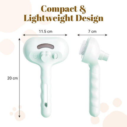 Cat Steam Brush - Dog Steam Brush - 3 in 1 Pet Spray Shedding Comb for Cats and Dogs - Dog Steam Brush - Pet Grooming Brush with Spray - Cat Steam Brush - Pets - Dog Brush - for Shedding & Grooming - White