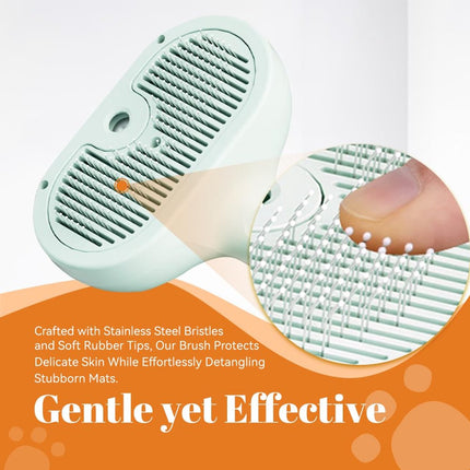 Cat Steam Brush - Dog Steam Brush - 3 in 1 Pet Spray Shedding Comb for Cats and Dogs - Dog Steam Brush - Pet Grooming Brush with Spray - Cat Steam Brush - Pets - Dog Brush - for Shedding & Grooming - White