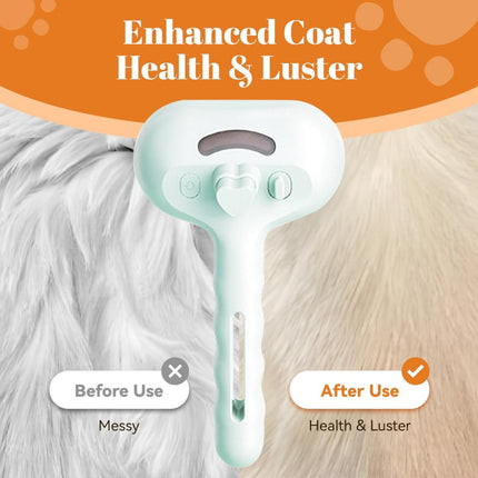 Cat Steam Brush - Dog Steam Brush - 3 in 1 Pet Spray Shedding Comb for Cats and Dogs - Dog Steam Brush - Pet Grooming Brush with Spray - Cat Steam Brush - Pets - Dog Brush - for Shedding & Grooming - White