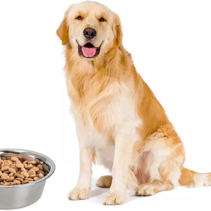 4-Pack Stainless Steel Food and Water Bowls for Cats and Dogs - Pet Food and Water Bowls - Pet Bowls - For Large, Medium, and Small Dogs - Kitten Bowls - Puppy Bowls