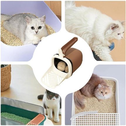 Cat Litter Scoop - Large Capacity - Cat Litter Scoop and Cat Poop Box 2-in-1 - Cleaning Tool - 1 Pack