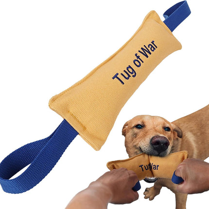 Bite Resistant Dog Toys - Heavy Duty Training Toys with Bite Resistance - Dog Tug Toys - Highly Efficient and Durable Training Aids - Yellow - One