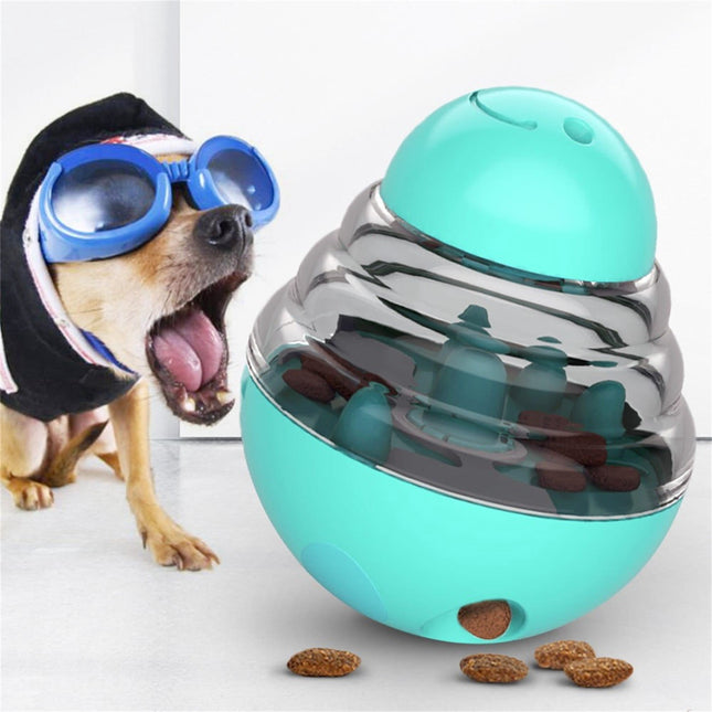 LGCASL Pet Feeding Roly-Poly Toy, Interactive Dog Dispenser Toys Slow Feeder Puzzle Dog Brain Stimulation Toys Dog Christmas Enrichment Boredom Toys for Puppy Small Medium Large Dogs Grad, Green Blue