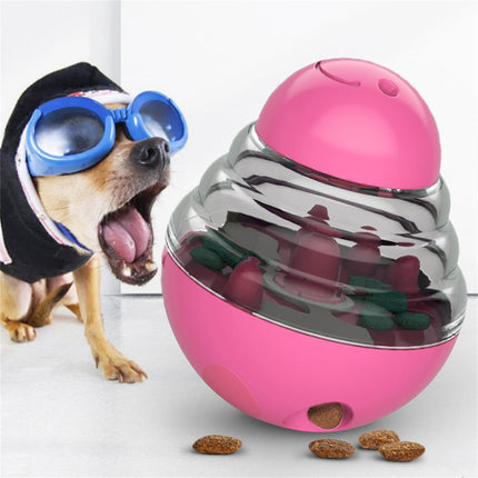 LGCASL Pet Feeding Roly-Poly Toy, Interactive Dog Dispenser Toys Slow Feeder Puzzle Dog Brain Stimulation Toys Dog Christmas Enrichment Boredom Toys for Puppy Small Medium Large Dogs Grad, Green Pink