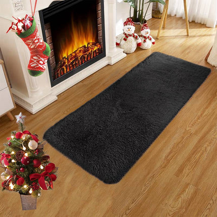 Washable Runner Rug for Bedroom Living Room Rug - 40 x 15.7 Inch Bath Mats Red Soft Fluffy Hallway Runner Rug, Non-Slip Indoor Carpet for Kitchen Laundary Room Decor Entryway Bathroom Red