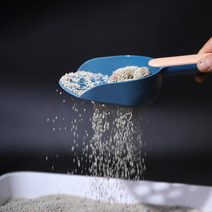 Cat Litter Scoop with Holder - Cat Litter Scoop - Cat Litter Sieve - Cat Litter Accessories - Cat Toilet Scoop - Feces Scoop - Pet Supplies - Cat Litter Care - Cat Litter Sieve Scoop - Dark Blue - 1 Piece